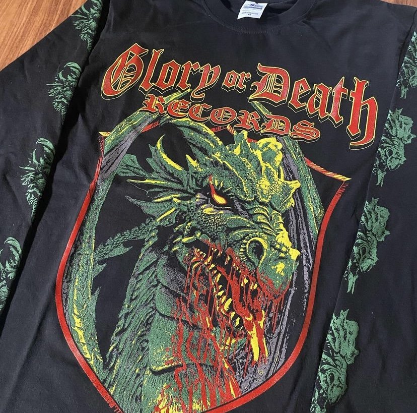 Dragon Longsleeve Shirt - Glory or Death Records :: Art by The Pit